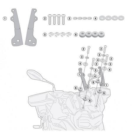 Kit Montaje Parabrisas AF5127 BMW F750GS 19- Givi