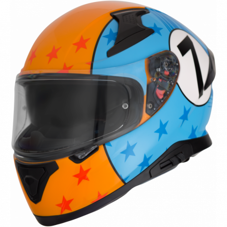 Casco Impulse Gulf Naranja/azul c/spoiler Hax