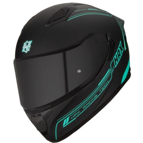 Casco Obsidian  Ngo Mate/ turquoise aqua Hax