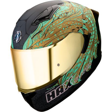 Casco Obsidian  Slayer Ngo/oro/turquesa Hax