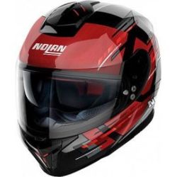 Casco N80-8 Meteor N-com 68 Ngo/rojo Nolan