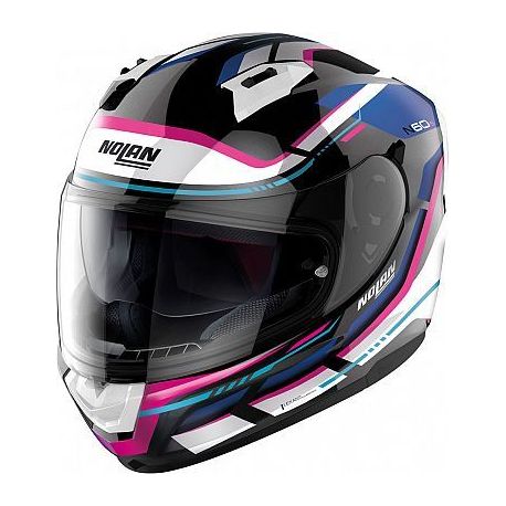 Casco N60-6 Lancer  65 Ngo/azul/rosa Nolan