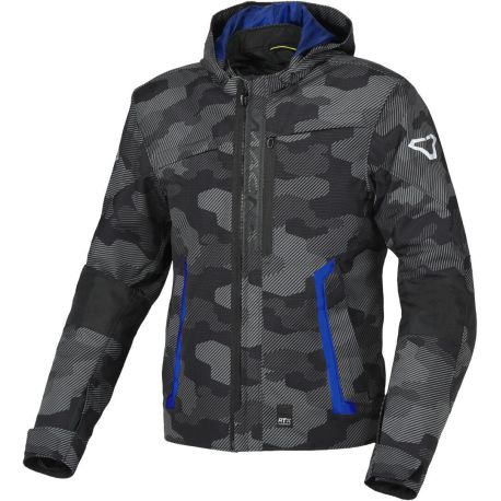 Chamarra Riggor Camuflaje gris negro/ Azul Macna