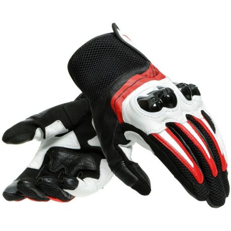 Guantes de Piel Mig 3 Unisex Ngo/Bco/Rjo lava