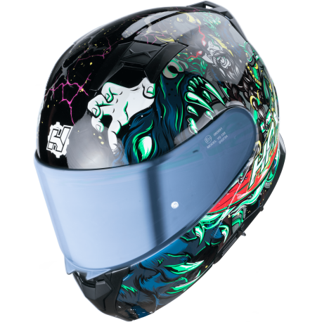 Casco Amatista Ragnarok Negro/ Verde Brillante Hax